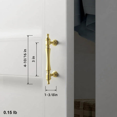 Brushed Gold Cabinet Pulls And Solid Heavy Drawer Handles For Kitchen Cabinets And Bath Vanity 3 Inch Hole Center