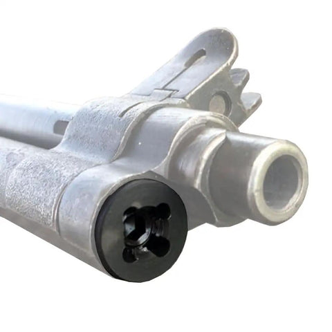 Built Like A Tank All Steel M1 Garand Gas Cylinder Lock Screw Paired With Heavy Duty Replacement Wrench close-up view of gas cylinder lock screw.