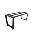 Industrial Heavy Duty Metal Table Base For Granite Quartz Glass Tops, Sturdy 28 Inch Height, black frame, angled view