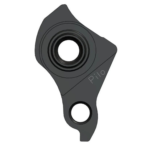 Built Like A Tank Universal Rear Derailleur Hanger with black anodized finish, showing circular cutouts for mounting on Norco Optic Sight Fluid 2020.