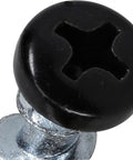 Close-up of Self Drilling Drywall Anchors Set 75 Pack Holds Up To Fifty Pounds in Drywall with black pan head screw
