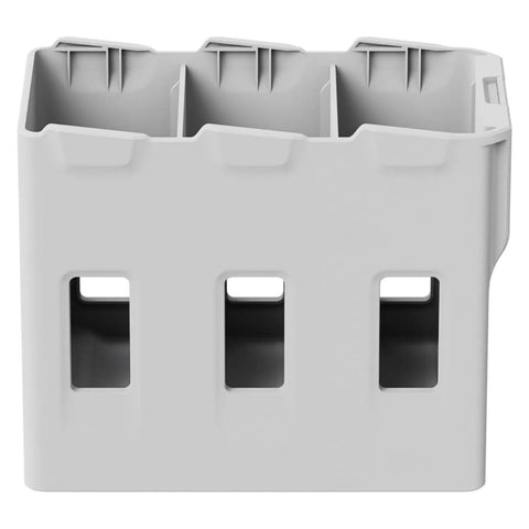 Lito 1 Charging Station For Flight Batteries Quick Charge Dock with three slots for Lito series batteries, gray plastic design.