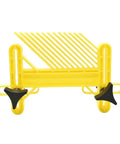Rock Solid Miter Slot Featherboard Keeps Stock Pin Tight Against Tables Using Expanding Nuts And Locking Knobs For Dead Nut Alignment, bright yellow design.