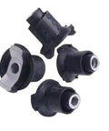 Premium Heavy Duty Front Axle Subframe Bushing Kit 4 Piece Replacement For Mercedes Ml350 W166 W164 showing rubber bushings.