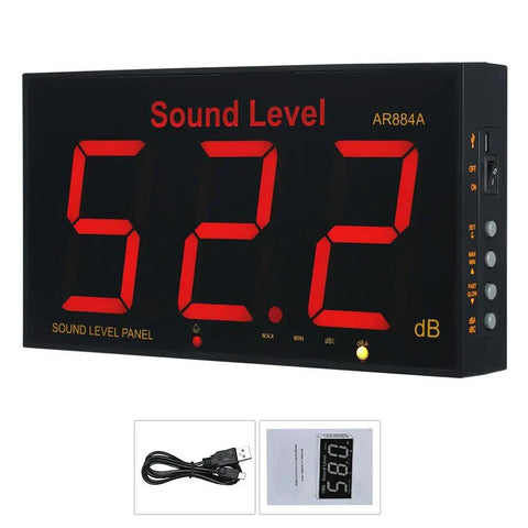 Sound Level Meter With Massive LCD Screen For Real Time Noise Monitoring Wall Mount Or Free Stand Digital Decibel Meter