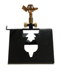 Serious Rooftop Fire Defense Sprinkler System That Stops Wildfire Embers Cold With Massive Coverage For 3300 Square Feet To Keep Your Property Safe From The Flames With Compact Tucks Away Design That Fits Almost Any Roof And Is Truly A Real Flame, showing black base with a brass sprinkler head.
