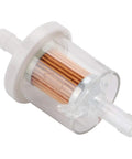 Close-up of 12 Pack 40 Micron One Quarter Inch Inline Fuel Filter For Small Engines Kawasaki FH430V FH451V FH500V Compatible