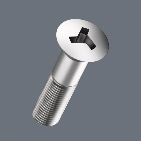 Close-up of a silver 3-point 5-inch bit from the Compact Bit Holding Screwdriver Kit With Rapidaptor Quick Change 33 Piece Set.