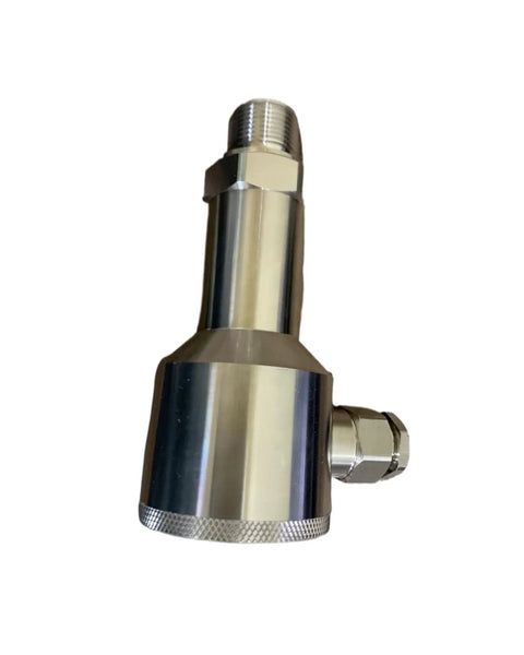 All stainless steel intrinsically safe pressure transmitter with side port and threaded top fitting, 0-200 kPa