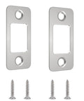 Stainless Steel Round Corner Deadbolt Strike Plate, 1 Inch By 2.25 Inch, 2 Pack With Screws, heavy duty door backplate for home improvement