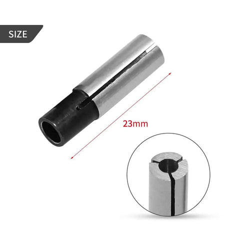 Top Shelf 6 Pieces 1/4 To 1/8 Inch Collet Adapter Set For Routers And Cnc Engraving Tools, 23mm steel collet reducer detail.