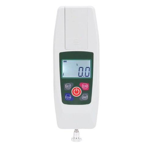 50N Digital Force Push Pull Tester With Backlit LCD Display Auto Shutdown Real Time Tension And Compression Measurement Heavy Duty Workhorse High Precision Gauge Versatile Modes And Clear Readouts For Mechanical Testing, front view