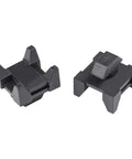 Plastic Zip Tie Mounting Blocks 25 Pack For 15 And 40 Series Aluminum T Slot Extrusions Drop In Base Mounts For Easy Cable Management On 3D Printers Routers DIY And CNC Machines, black plastic mounts shown from two angles