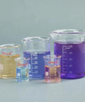 Graduated Borosilicate Glass Beaker Set In Five Sizes 5 Ml, 10 Ml, 25 Ml, 50 Ml, And 100 Ml For Lab Or Home Chemistry Gear