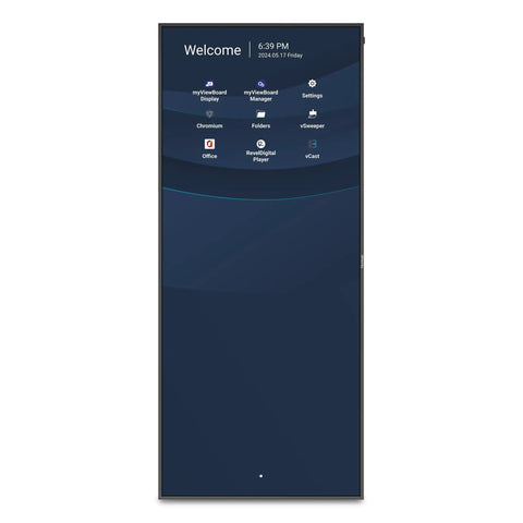 Rock Solid 105 Inch 5K UHD Ultrawide Digital Signage Display Serving Boss Clarity And Zero Hassle 24/7 Commercial Reliability main screen with apps.