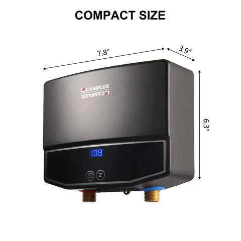 Under Sink Tankless Electric Water Heater 3.5kW Point Of Use Instant Hot Water At The Sink 120V Self Modulating Technology Black