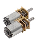 Two GA12-N20 DC gear motors with brass gear trains and output shafts (12V, 100RPM)