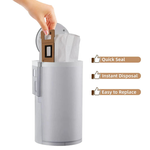 Hand replacing 8 Pack Dust Bags For S7 And S7 Plus Auto Empty Dock Vacuum Cleaners, 3L Large Capacity Replacement Bags, easy change