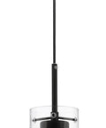 Black Pendant Light Fixture For Kitchen Island And Dining Table With Bubble Crystal Glass Shade And LED Bulb Included