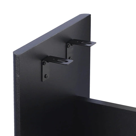 Close-up of assembly hardware on Wooden Keyboard Stand For Yamaha P143 P145 P223 P225 Digital Pianos, black finish.