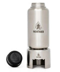 Stainless Steel 32oz Water Bottle And 25oz Cup With Bat Wing Handles Nesting Stove Stand And Grill For Camping And Hiking