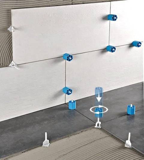 Proleveling System 1/32 Inch Extra Linear Leveler Stems Pack Of 100 For Tile Installations in use on wall and floor tiles