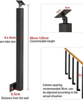 Heavy Duty Metal Hand Railing Spindles With Rock Solid Square Stair Balusters And Two Hundred Seventy Degree Pivot Bracket For Top Shelf Porch Deck Banisters Indoors Or Outdoors Ninety Centimeters One Pack shown with customizable height and dimensions.