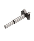 35mm hinge boring jig bit with silver steel shaft and black plastic collar, side view