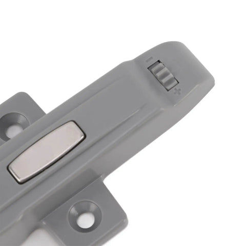 Gray Cabinet Door Push Latch With Self Locking Mechanism Durable ABS For Cupboards Wardrobes And Bookcases Easy Install