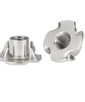 Beefy Four Claw Stainless Steel T Nuts Knock In Captive Nut Inserts For Wood And Speaker Enclosures, 304 Stainless, side view