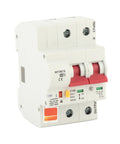 Smart Circuit Breaker 2P 100A AC220V With Built In Antenna And Flame Retardant Shell App Remote Control Easy Home Panel Upgrade Compact Miniature Breaker For Diy Wiring And Fast Remote Switching front view
