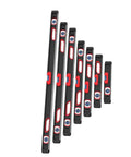High Precision Aluminum Alloy Level with Exposed Magnets, set of various sizes displayed for construction use.