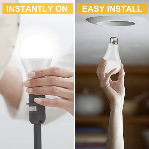 Massive Energy Savings 23W A21 LED Bulbs Replacing 150 to 200W Incandescent, 5000K Daylight White, being installed easily