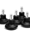 Set of 5 Heavy Duty Office Chair Floor Protectors Desk Stool Roller Stopper Glides Swap Rolling Casters in black.