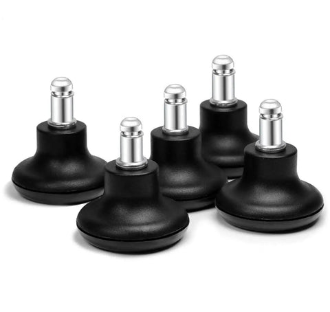 Set of 5 Heavy Duty Office Chair Floor Protectors Desk Stool Roller Stopper Glides Swap Rolling Casters in black.