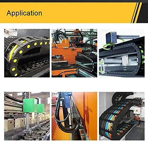 Open Type Drag Chain Cable Carrier with End Connectors R100 Inner 35x75mm used in various CNC applications