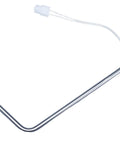 Ice maker temperature sensor with stainless steel L-shaped probe and white two-wire lead