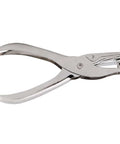 Silver One-Hand Lever Action Paper Punch 6mm Circle Cutter for Crafts and Scrapbooking, lightweight, easy-use tool for home and office.