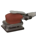 Heavy Duty Pneumatic Angle Grinder And Air Powered Surface Sander with red rubber body, designed for metalworking and polishing.