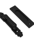Sliding Barn Door Handles And Pulls Set With Aluminum Alloy Double Sided Hardware, Black Flush Backboard Design