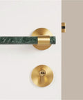 Sleek Brass Door Lock Set With Marble Accents For A Dope Modern Home Luxury Nordic Style Interior Door Hardware Kit on white door