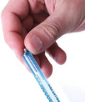 Hand holding Dope Pellet Pen Holds 20 177 Cal Pellets Slick Reload Clip Kit Magazines Included Hassle Free Ammo Storage