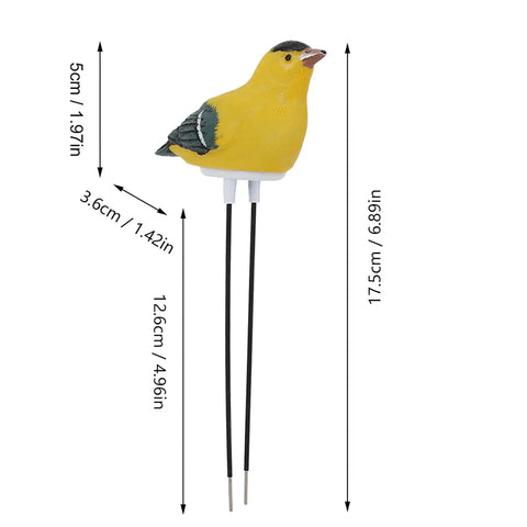 Bird Shaped Soil Moisture Sensor With Long Probe Hygrometer For Indoor And Outdoor Plants Garden Lawn Water Monitor Battery Included Yellow Indicator Light