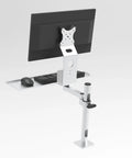 Heavy Duty Monitor And Keyboard Desk Mount System Aluminum Alloy Articulating Arm with adjustable arm and mouse pad.
