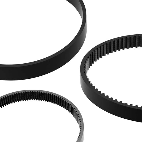 Replacement Belt Set For ProHeat 2X Revolution Pet Pro Carpet Cleaner 4Pack showing flat pump belt and gear belt close-up
