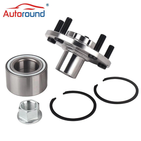 Bolt On Front Wheel Hub Bearing Assembly 518516 For Nissan Altima 2002 To 2006 3 5L V6 Maxima 2000 To 2008 Infiniti I30 2000 To 2001 I35 2002 To 2004 5 Lug Front Hub Repair Kit showing components including hub, bearing, and fittings.