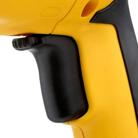 Close-up of pistol grip on the Beefed-Up Heavy Duty Corded Electric Drill With Pistol Grip 1/2 Inch Chuck 10 Amp Motor Model DWD210G.