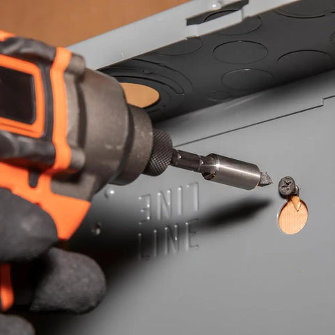 Compact 3-Piece Tool Set With Mini Ratchet, 12-In-1 Stubby Multi-Bit Driver, used on metal surface in tight space