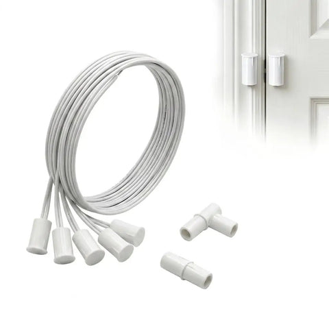 Real Deal Recessed Magnetic Door Contact Switch Tough As Nails NC Alarm Sensor For Wired Home Security Systems With Dead Simple Setup and Knucklehead Proof Detection, white wire with connectors.