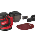 Kickass Five Inch Random Orbit Sander Bare Tool With Quick Variable Speed Dial And Smooth Finishing Muscle Plus Premium Heavy Duty Rolling Cart For Pro Shop Storage And Woodworking Builds components, including sander and accessories.
